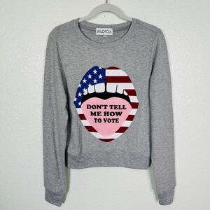 Wildfox Sweater Women Small Vote Election Mouth Republican Democrat America NEW